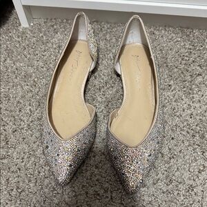 Betsey Johnson Glittering Champagne Flats